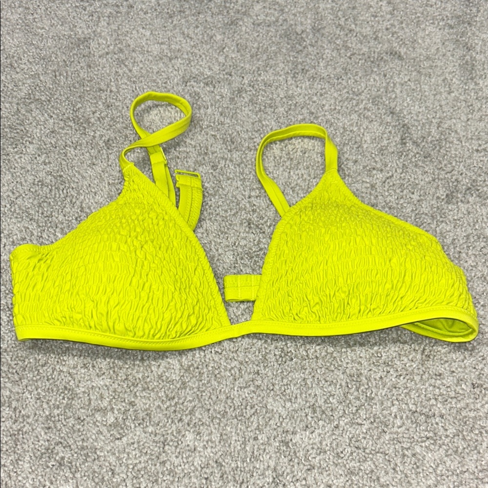 Aerie Textured Triangle Bralette Bikini Top, L
